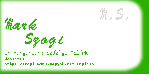 mark szogi business card
