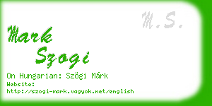 mark szogi business card
